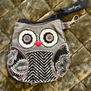 Thirty One Owl Design Coin Purse in Black and Gray